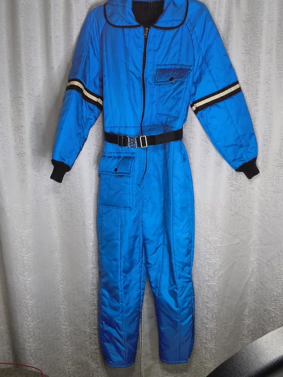 Vintage Snowmobile Suit JC Penny Blue Nylon Men’s Size Small Retro Winter Gear - Picture 1 of 12
